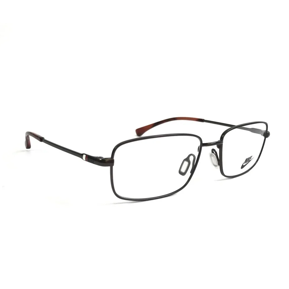Nike Eyeglasses Frames 8205 082 Dark Gray Rectangle Wire Rim 52-17-140